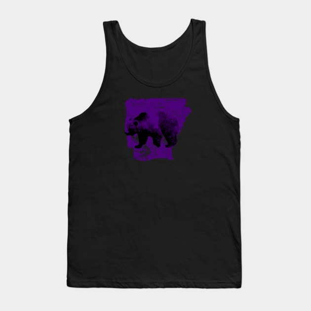 Messy Arkansas Purple Bear Tank Top by rt-shirts